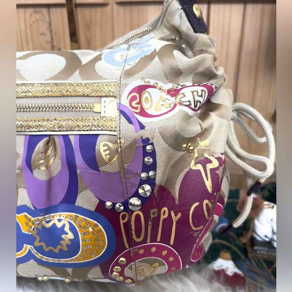💜Coach Poppy Multicolor Signature Hobo Bag - Picture 6 of 16